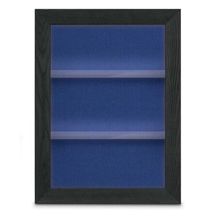 United Visual Products Outdoor Enclosed Combo Board, 42"x32", Blk Frame/Wht Porc & Blue Spruce UVCB4232ODB-WHTPORC-BLSPRU